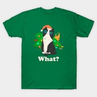 Cat What - Christmas Tree T-Shirt